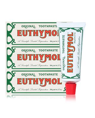 EUTHYMOL Original Toothpaste for Sensitive Teeth/Gum/Bad Breath (3.7floz, 3pack)