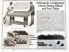 Indianapolis,Ind.Combination Library,Dining,Billiard,Pool Table Co 1900 Print Ad