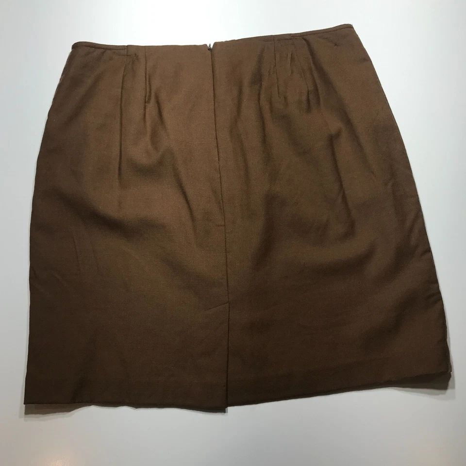 Falda Chadwick's Marrón 100% Lana Clásica Moderna Recta Academia Carrera Talla 20W Foto 2 de 4