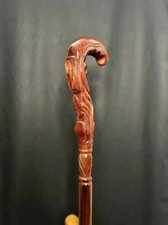 Christian Cross WALKING STICK Carved Wooden Pilgrim Walking Cane