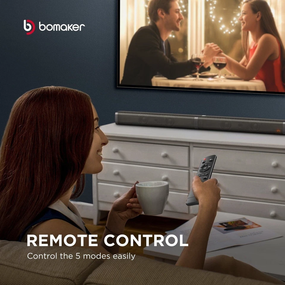 Bomaker Tapio V Soundbar Subwoofer 2.1 Kanal 100W USB Bluetooth 5.0 Schwarz - Bild 4 von 4