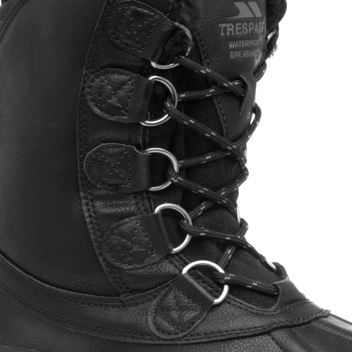 Trespass Mens Boots Black Adults Lace Up Snow Waterproof SIZE eBay