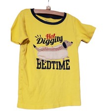 Carter's Boys 8 Hot Diggity Dog Its Almost Ready for Bedtime Sleep Shirt Yellow