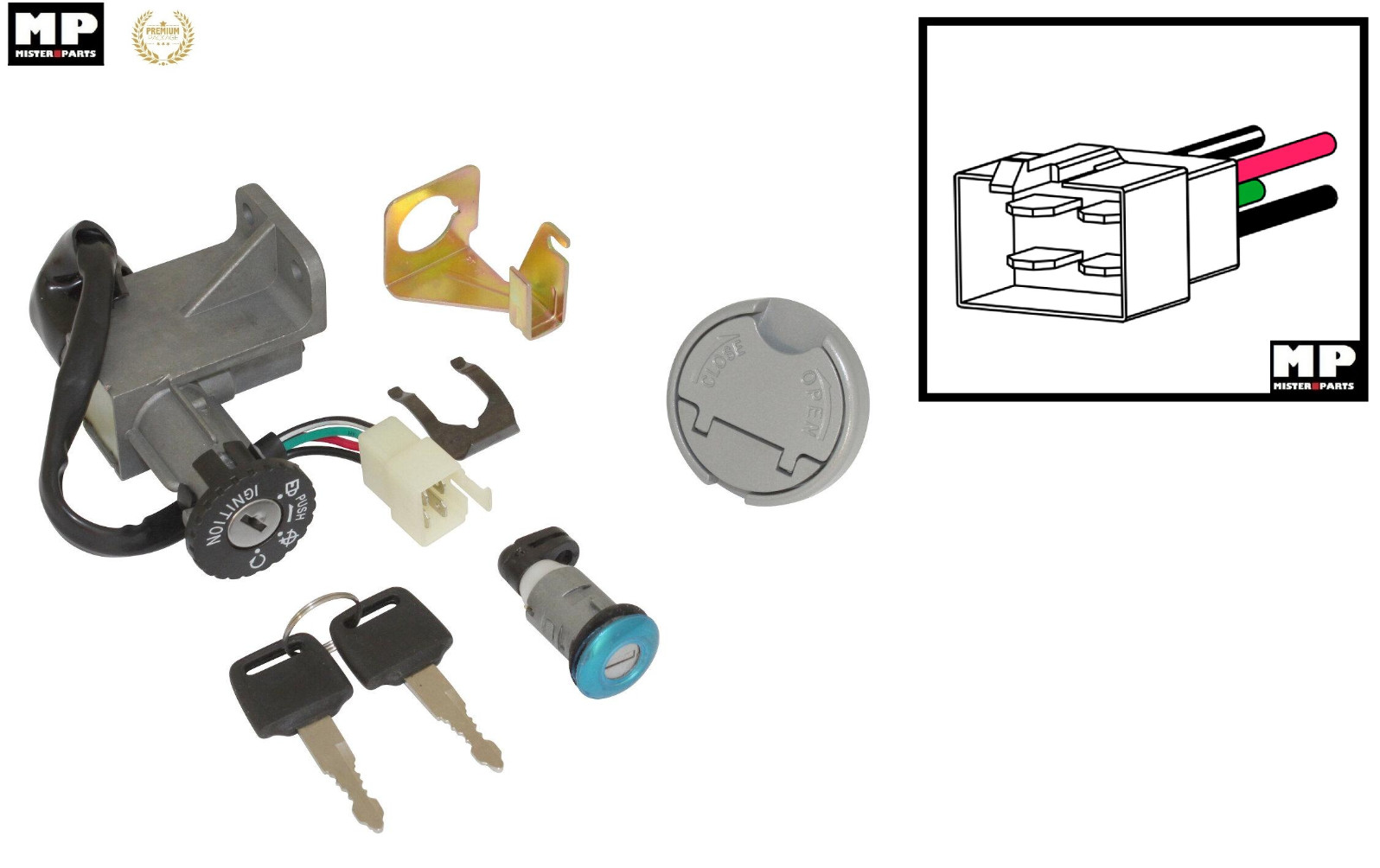 Serrure KYMCO Agility 50 2T anti-grippage pour verrouillage de selle et réservoir