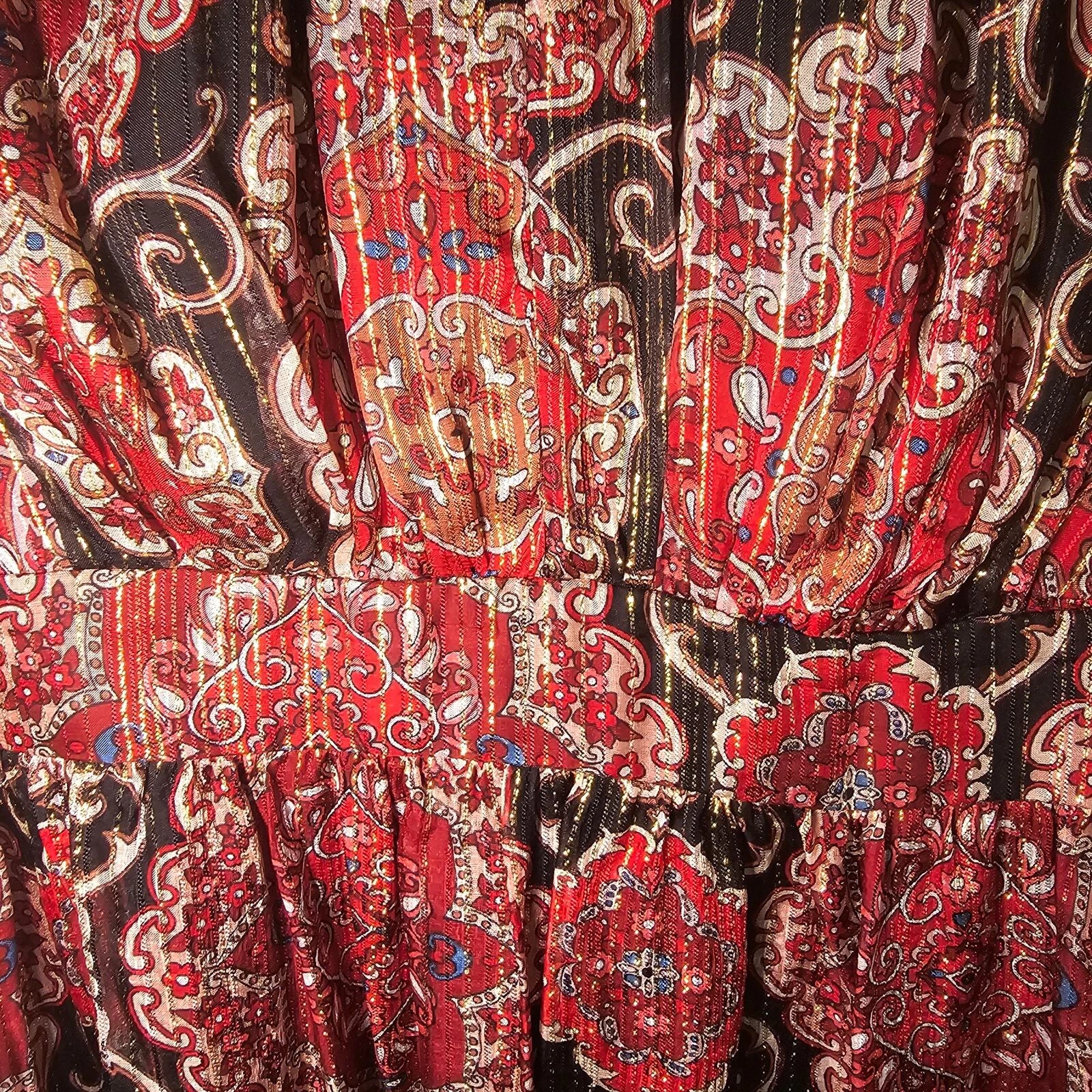 Abito camicia tubino Kate Spade misto seta stampa medaglione metallizzato taglia 0