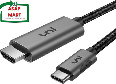 Uni USB C to HDMI Cable 10Ft 4K@60Hz, Sturdy Aluminum USB Type-C to HDMI Cord.