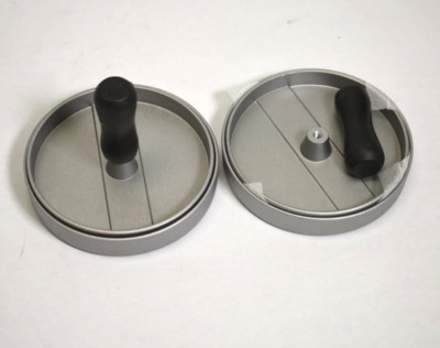 Hamburger Maker Meat Press Mold Stainless Steel Removable Handle Lot of 2
