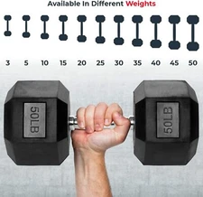 Iron Crush Hex Dumbbells - Workout Weights - Heavy Duty PVC Coated Weights
