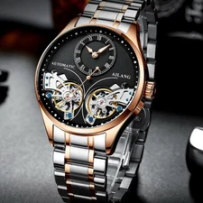 AILANG Men Luxury High Grade Business Tourbillon Automatic Mechanical Wristwatch