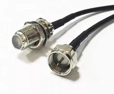 8 Inch F Male to F female jack connector adapter cable RG174 20cm NEW USA