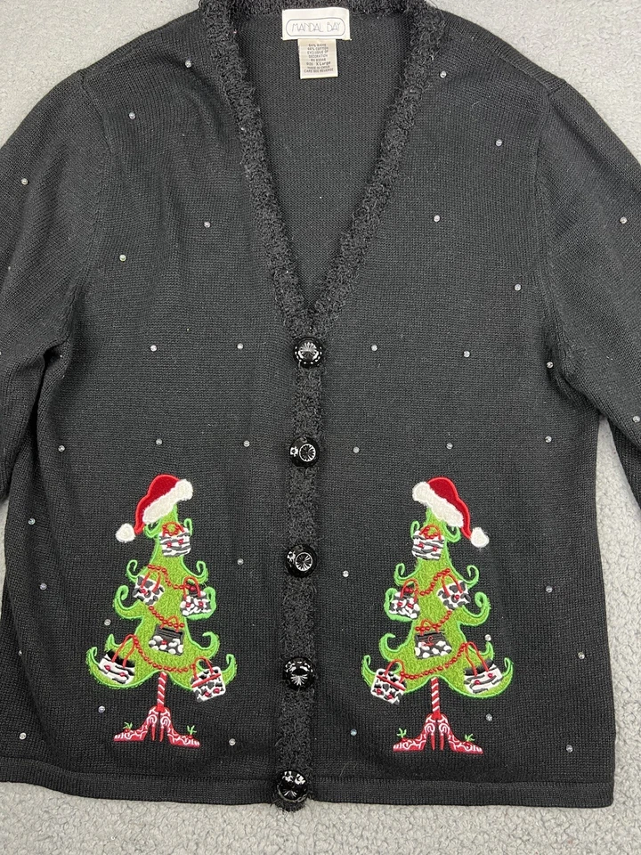 Suéter Feo Navidad XL Y2K Estampado Animal Cebra Árbol Zapato Amante Tacones Altos Foto 2 de 4