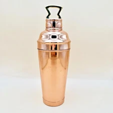 Pottery Barn Copper Martini Shaker w/ Brass Handle 10" Barware Drink Mixer