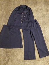 Vintage 70s Navy Blue Sears Women Leisure Pant Suit 3 Piece M/10 Polyester