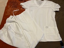 Cherokee Workwear Revolution Women's White Scrub Set - WW620 Top ,WW1105 Pants T
