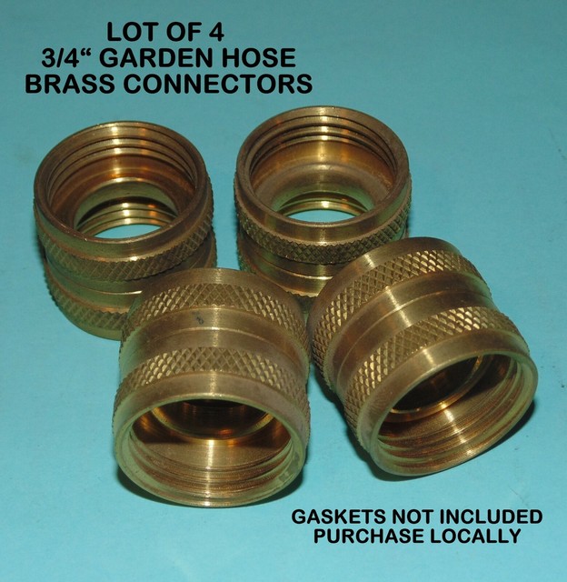 Double 3/4" Female Threaded Brass Garden Hose Swivel Adapter SET of 4