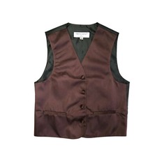 New Boy's Kid's formal Tuxedo Vest Waistcoat only Brown US size 2-14 wedding