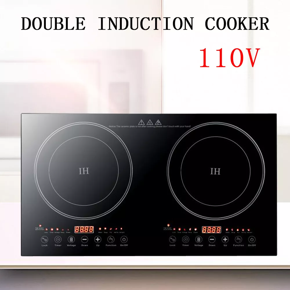 Portable Induction Cooktop Countertop Cooker 2400W 2 Burner Cooktop Stove  110V