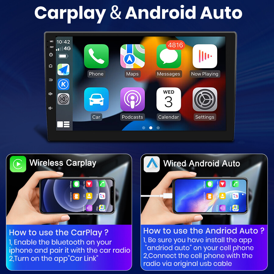 Autoradio Android 15 Pour Peugeot 308/408 (2010-2016) - Écran 9 Pouces 2DIN - 6Go RAM + 128Go - GPS, CarPlay/Android Auto Sans Fil, 4G