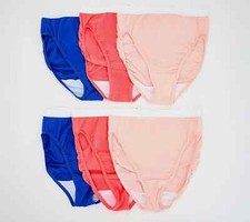 Breezies Original Cotton Hi-Cut Panties Size 12 A632207 Set of 6 Fashion Pack