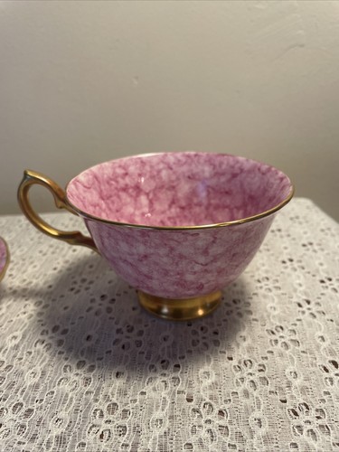 Marquette Royal Chelsea C&S English Bone China Cup & Saucer Pink Gold Rare Mint - Picture 4 of 24