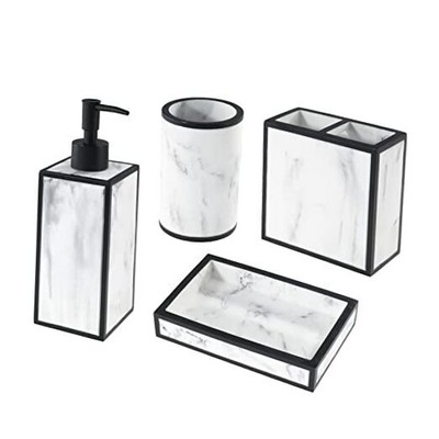  - Guest Bathroom Essentials, Modern Home Decor (Jasper 4pc Accessory Set