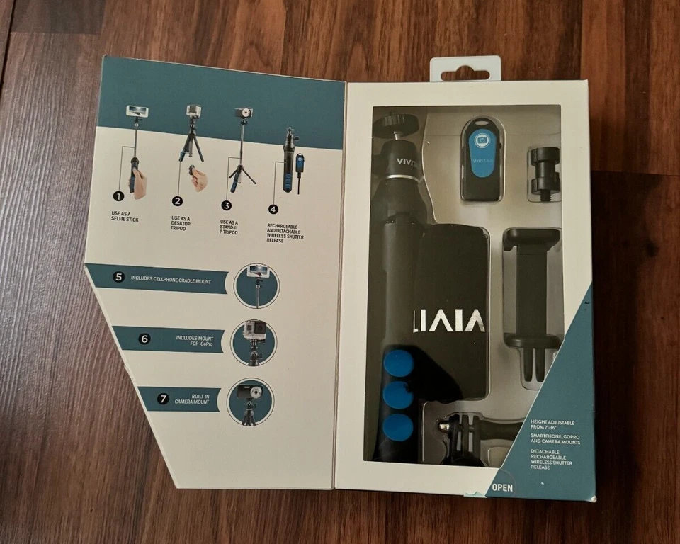 Vivitar 7-in-1 Streaming Selfie Tripod Selfie Stick + Wireless Remote - Image 2 of 2