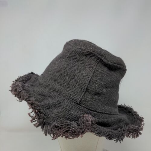 Earth Divas Sun Hat Gray One Size Hemp Frayed Summer Beach Cap Boho W/Tags - Picture 3 of 9