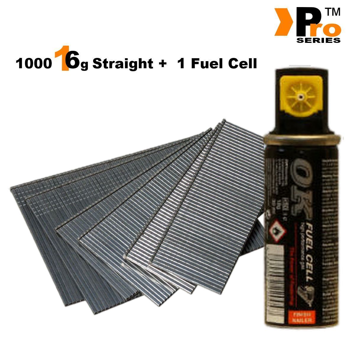 Paslode Hitachi Bostitch 1000 16G Second Fix Finish Nails + 1x Fuel