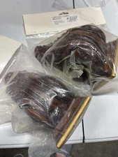 Set 2 Cassidy West Carousel Corbel Curtain Drapery Bracket Walnut & Gold 940-02