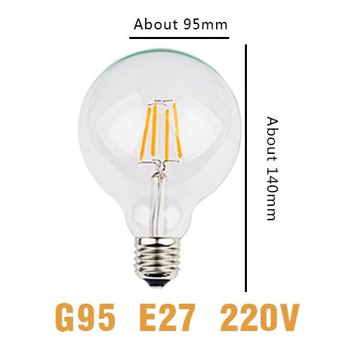 Vintage Filament LED Edison Bulb Dimmable E14 E27 Decorative Industrial Lights - Bild 18 von 19