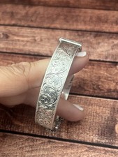 Vintage Sterling Silver Bangle Bracelet 1950s Retro Jewellery Ladies Gift Rare