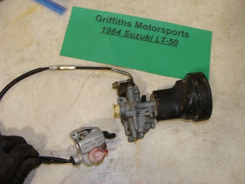 1984 SUZUKI LT50 Quadrunner 50 oem carb carburetor w thumb throttle kill switch
