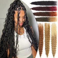 Deep Wave Bulk Braid 8/14/28" Locs Boho Weave Braiding Curly Braids Extensions