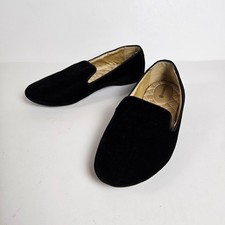 Birdies Starling Black Velvet Loafers Old Money Smoking Slippers Flats Women 7.5