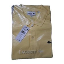 Lacoste Slim Fit Men Pique Polo Shirt FR 4 US Medium Yellow PH4012 51 107 NWT