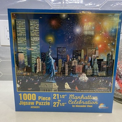VTG NYC Twin Towers Puzzle Alexander Chen Manhattan Celebration Jigsaw SEALED