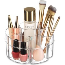 Rotating Makeup Organizer Spinning Cosmetic Storage with Multiple Compartments