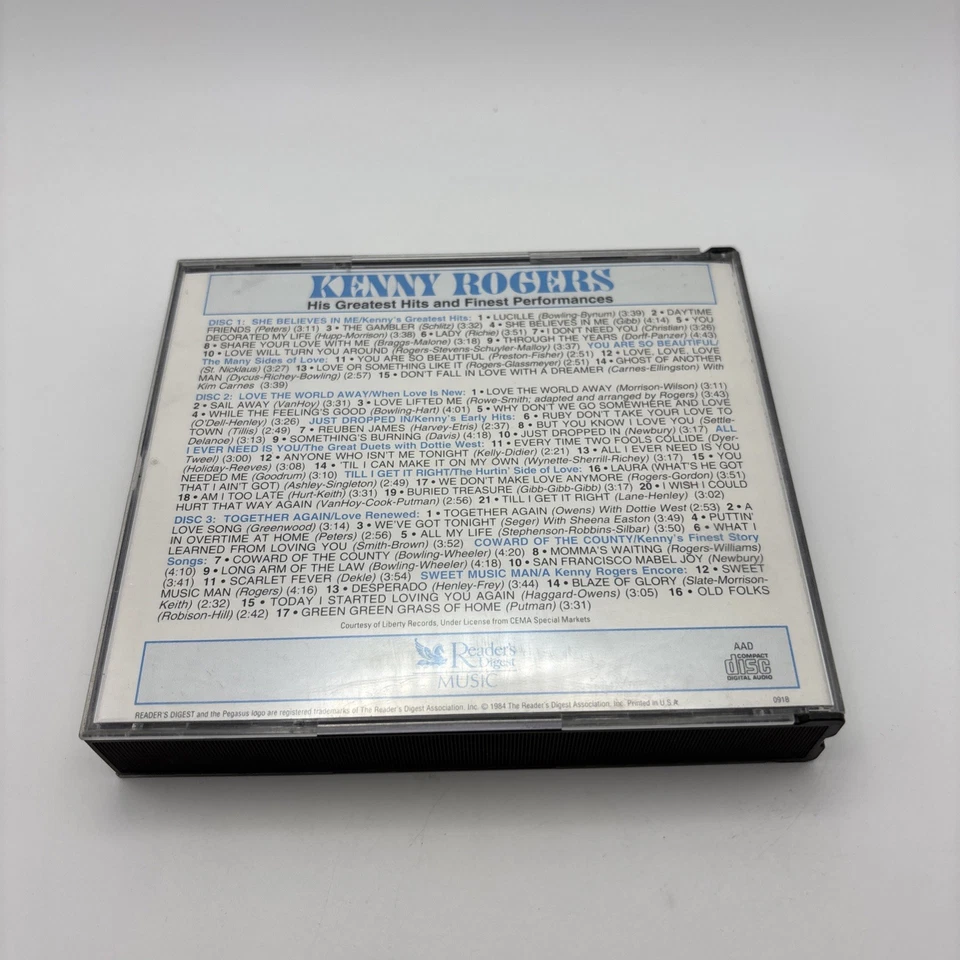 Kenny Rogers Readers Digest Greatest Hits & Finest Performances 3 CD Set - Image 2 of 4