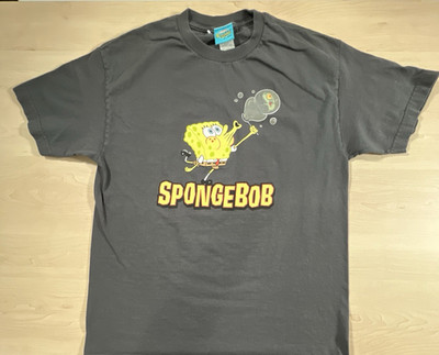 Vintage SpongeBob SquarePants Graphic T-Shirt Plankton Nickelodeon 2002 Large