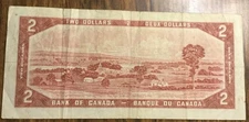 1954 BANK OF CANADA TWO DOLLARS 2$ BANK NOTE