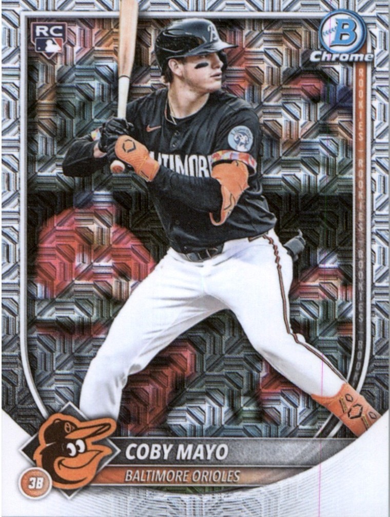 2025 Bowman Red Rookie Logo Chrome Coby Mayo Baltimore Orioles #37