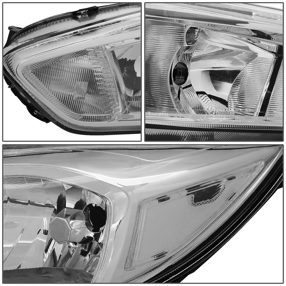 PARA FORD FOCUS 15-18 ESTILO OE CARCASA CROMADA FAROS ESQUINEROS TRANSPARENTES FAROS DELANTEROS Foto 4 de 4