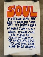 VTG Original 1960s Civil Rights Aretha Franklin Poster Art Black Rights Jewish