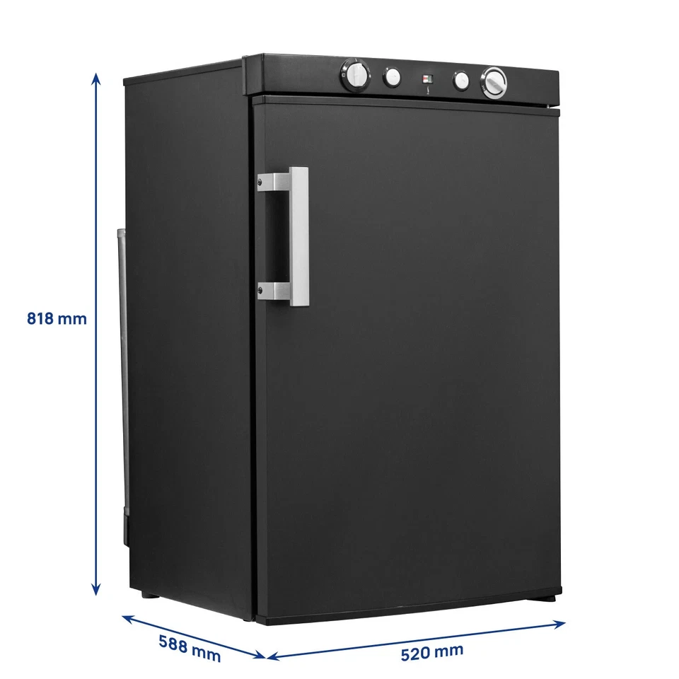Smad 100L 3.5 cu.ft 3 Way Gas Refrigerador Absorción Cabina Home Quiet Negro - Imagen 2 de 4