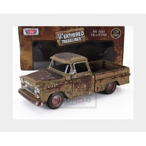 1:24 MOTORMAX Chevrolet Apache Pick-Up Fleetside Weathered Treas.1958 MTM79072 - Immagine 2 di 2