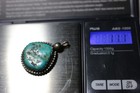 vintage sterling silver large turquoise necklace pendant jewelry measures 1"x1" — photo 7