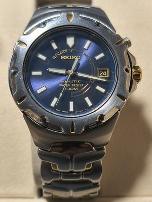 Seiko Kinetic SKH681 Blue Dial 5M42-0L99 Watch Box Papers New