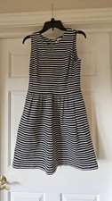 J CREW A-LINE SKATER DRESS BLACK STRIPE SIZE S EXCELLENT CONDITION