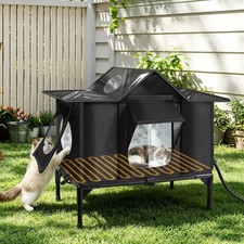 Heated Cat House for Outside, Extra Large Size Insulated Weatherproof Outdoor Ca
