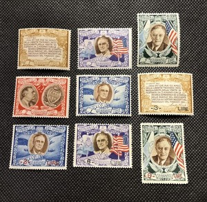 9  San Marino Stamps #370-376 , Plus 4 OP ,1947., F.D.R. , MH